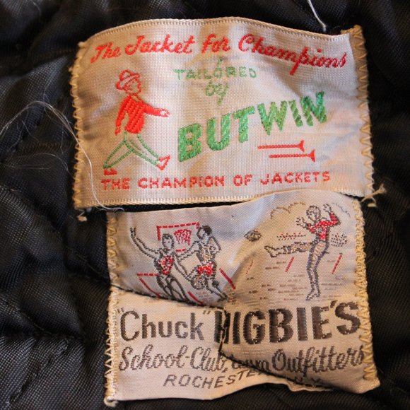 1950s Varsity Letterman Butwin Jacket Black & Red - Picture 11 of 12
